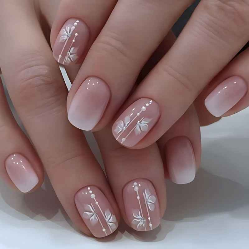 Elegant Floral Press-On Nail Set Kalsten