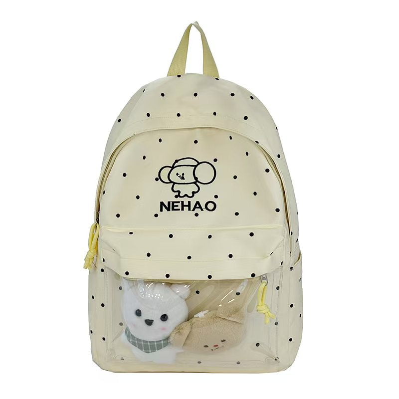 Transparent Front Polka Dot Backpack Kalsten