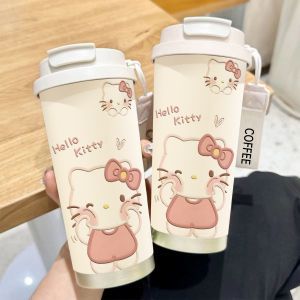 Ladies Insulated Drinking Bottle with Practical Flip Lid and Charming Hello Kitty Design Kalsten