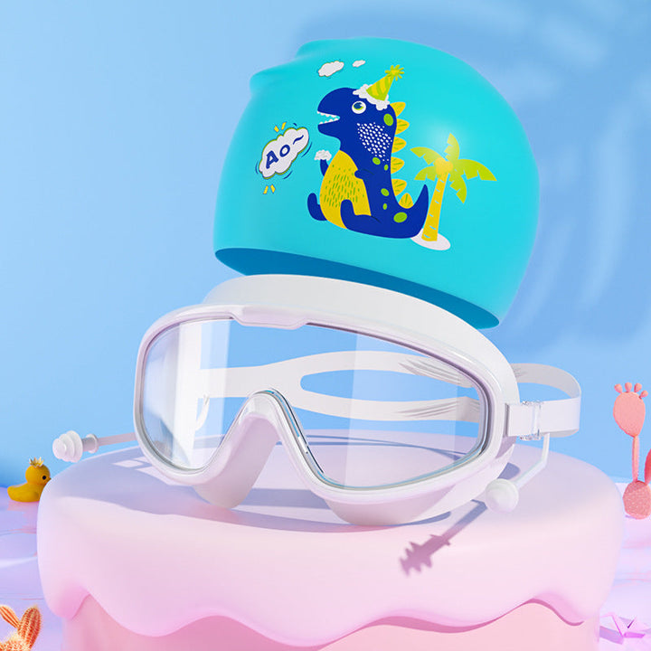 Kids Dinosaur-Themed Swim Mask and Cap Set Kalsten
