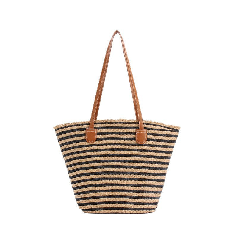 Generous beach bag with leather handles Kalsten