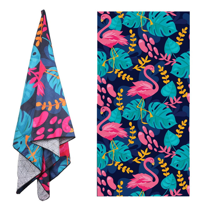 Beach towel with tropical flamingo pattern Kalsten