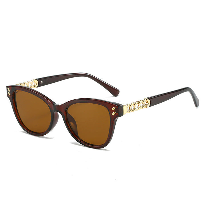 Ladies fashionable cat-eye sunglasses with luxurious chain accents Kalsten