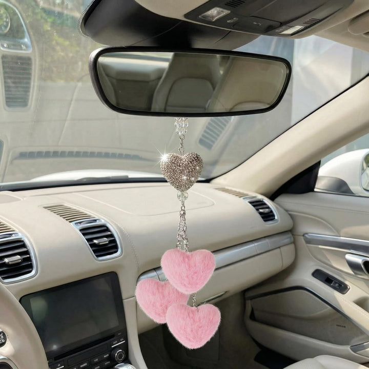 Heart-Shaped Car Rearview Mirror Charm Kalsten