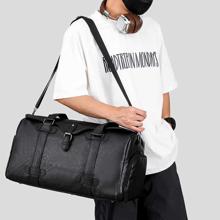 Elegant Genuine Leather Duffel Bag With Versatile Carrying Options Kalsten