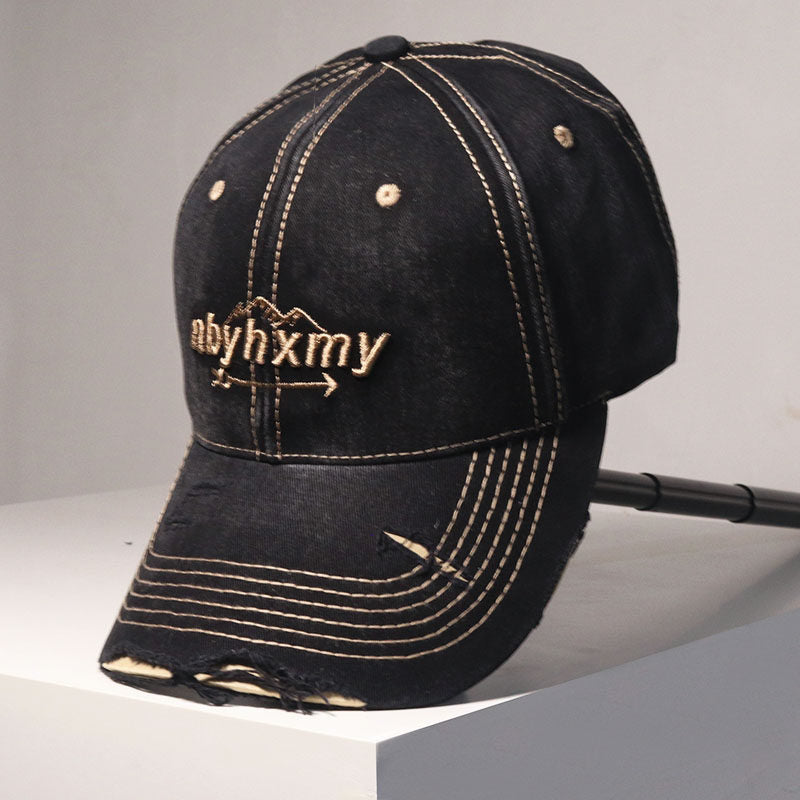 Men's Vintage Distressed Denim Baseball Cap Kalsten