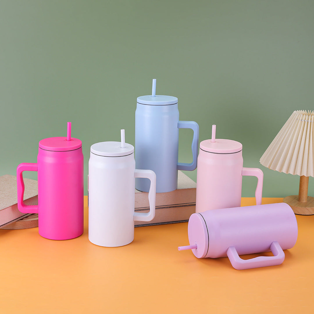 Ladies thermal mug with lid and straw Kalsten