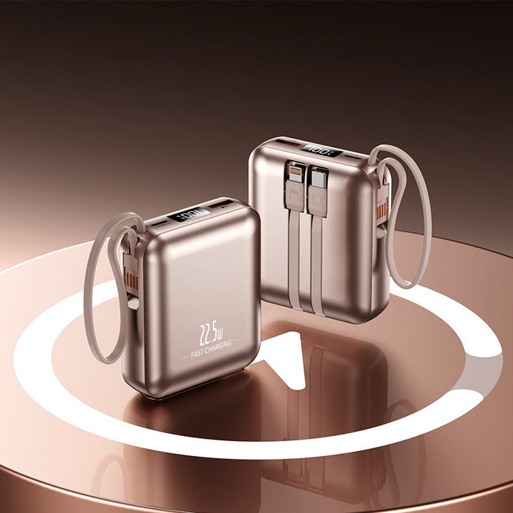 Portable power bank with fast charging function and integrated cable system Kalsten