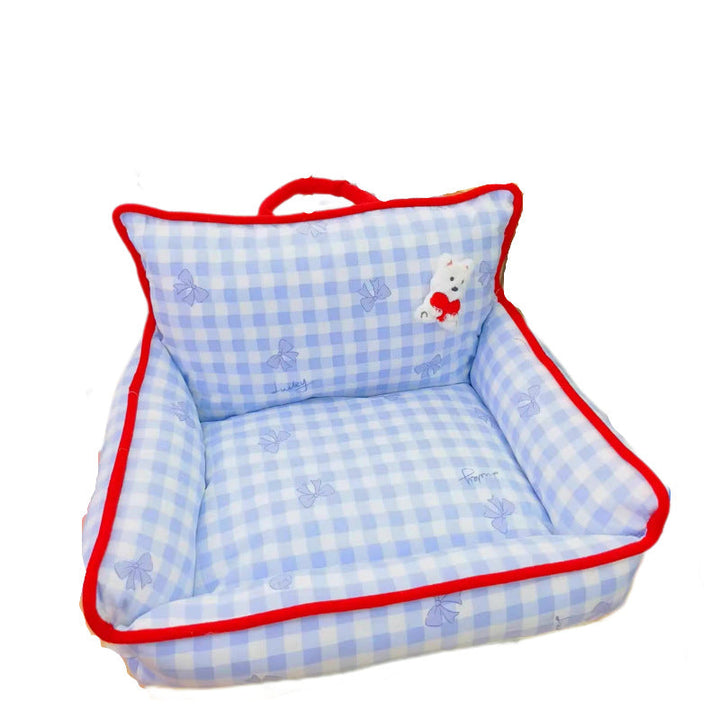 Cozy Checkered Dog Bed