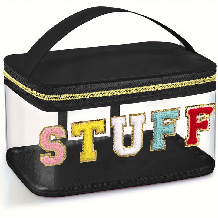 Transparent cosmetic organizer bag with glitter details Kalsten