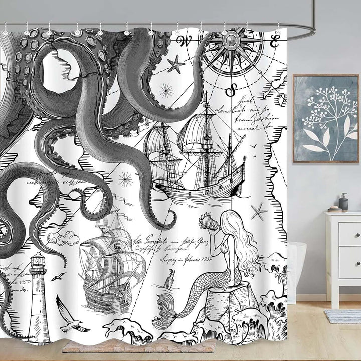 Ocean-Theme Shower Curtain Kalsten