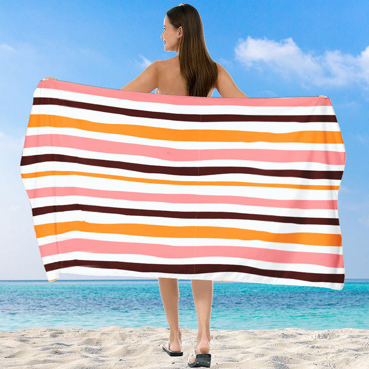Beach towel with vibrant gradient color and stylish striped design Kalsten