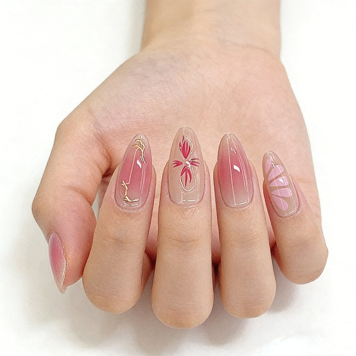Artistic Floral Ombre Press-On Nail Set Kalsten