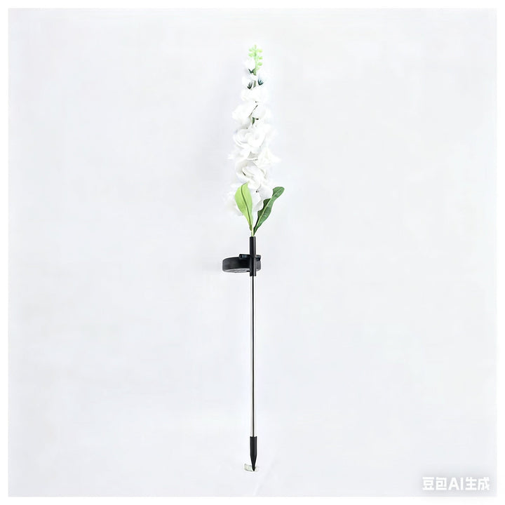 Decorative Tall Artificial Delphinium Garden Stake With Stainless Steel Spike And Adjustable Clip Kalsten