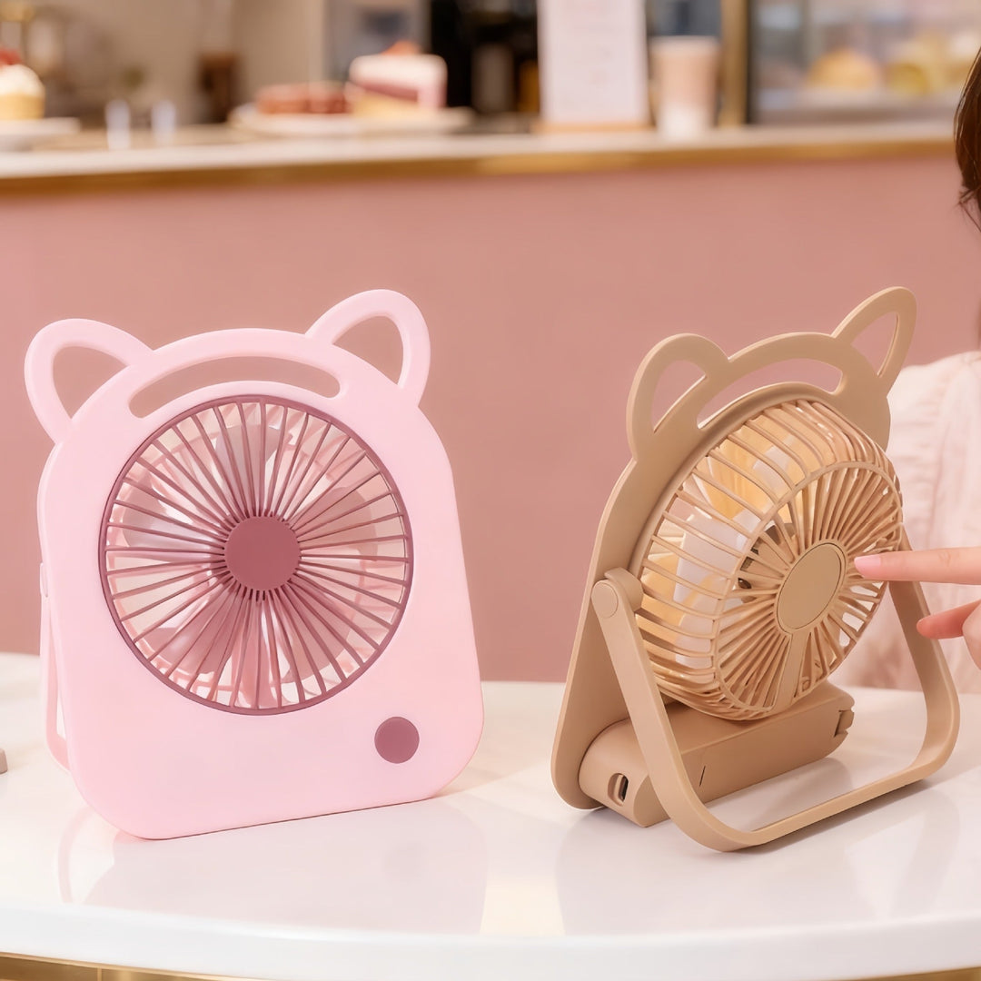 Ladies Portable Table Fan in Charming Cat Design Kalsten