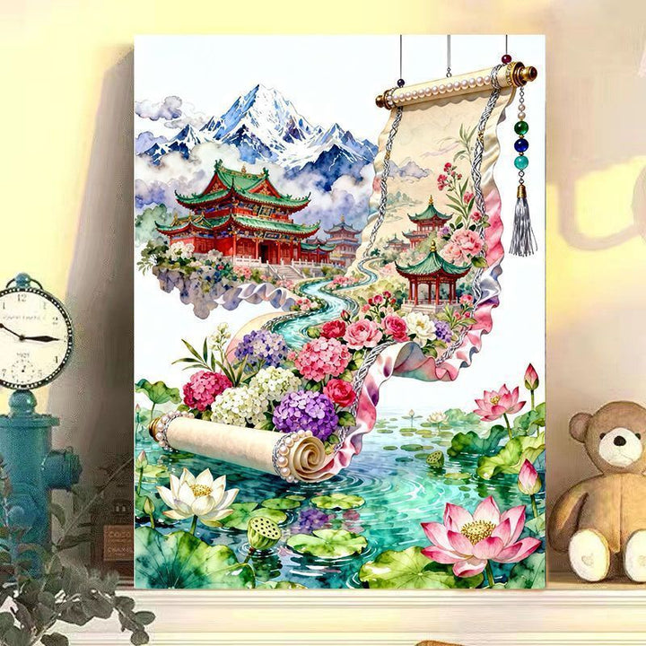 Elegant Chinese Landscape Scroll Art Print Kalsten