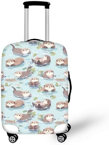Unisex nano elastic suitcase cover with horse and sunflower motif, stretchable stretch protection for hard shell trolley with zipper Kalsten