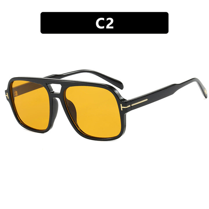 Women's trendy sunglasses with square frame and polarizing yellow lenses Kalsten