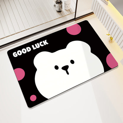 Cartoon Cat-Themed Bath Rug Acalora