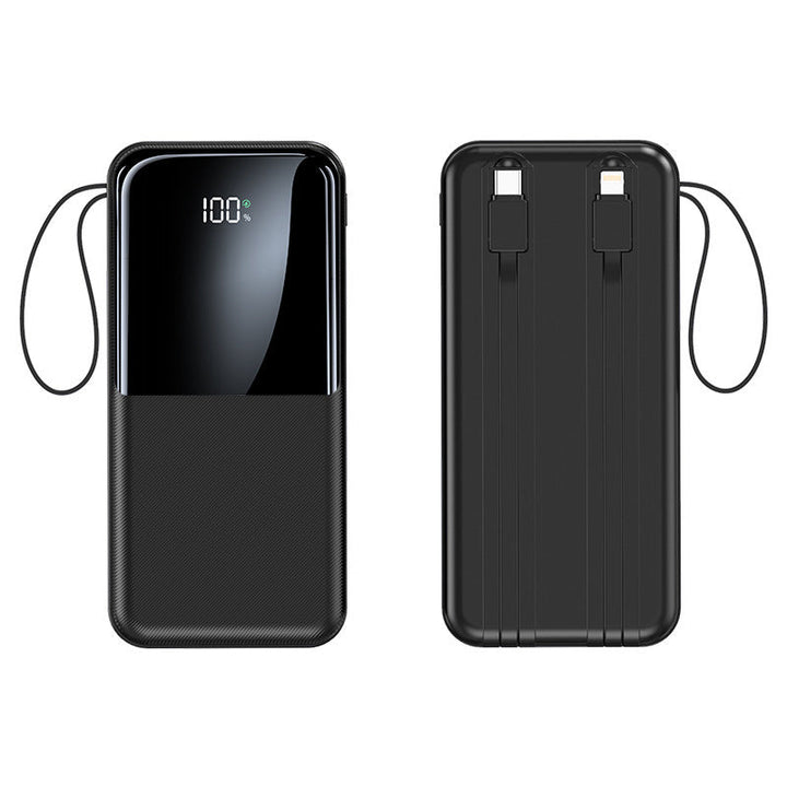 Portable power bank with integrated charging cable and LCD display Kalsten