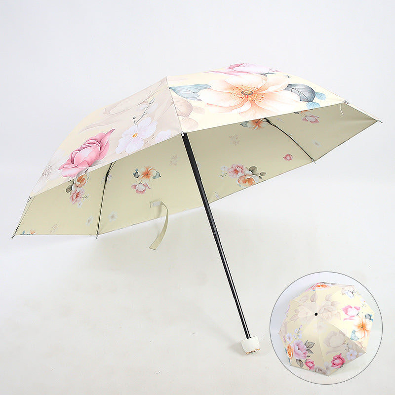 Ladies elegant folding umbrella with floral patterns Kalsten