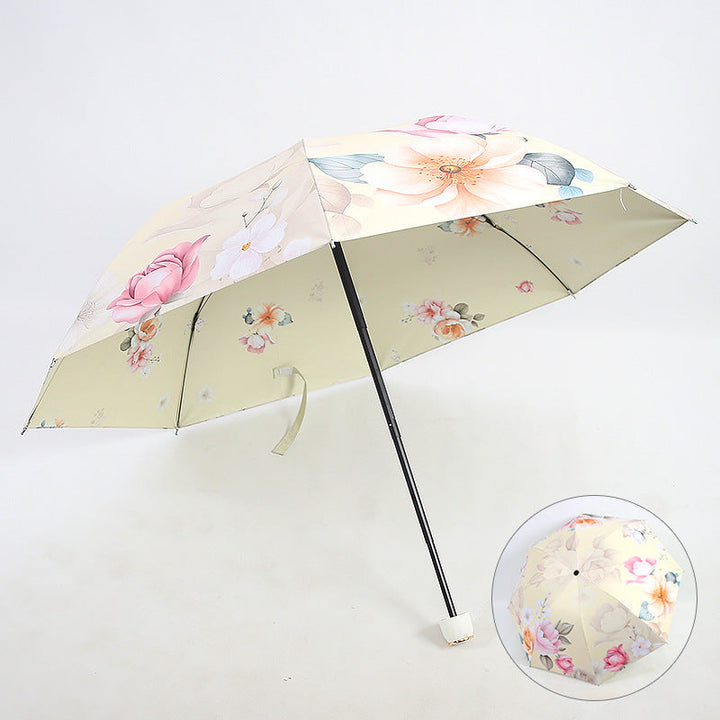 Ladies Folding Umbrella with Elegant Floral Design Kalsten