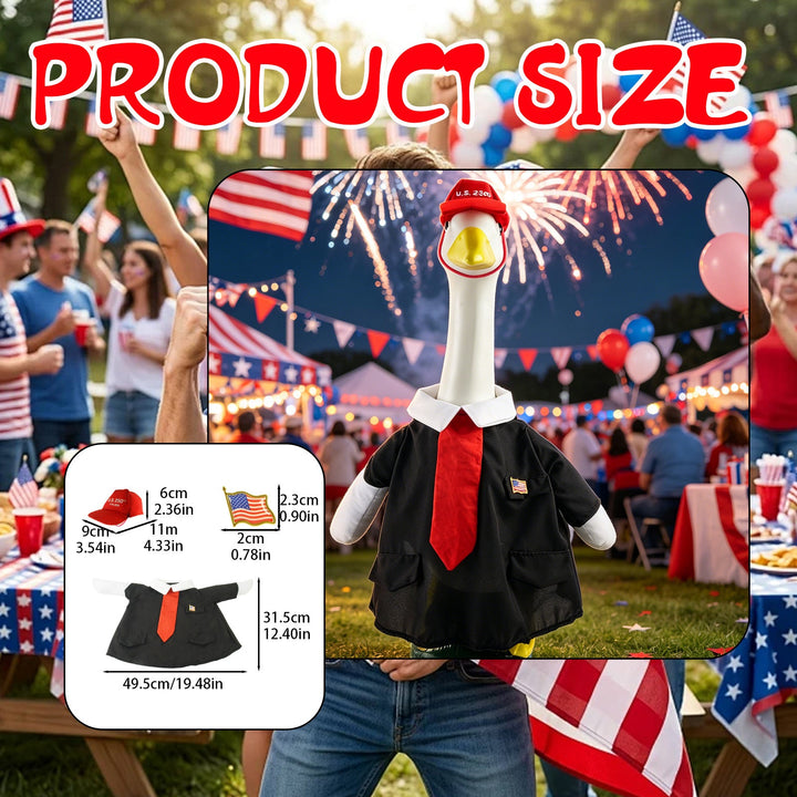 Unisex decorative fabric gander with patriotic costume and removable top hat Kalsten