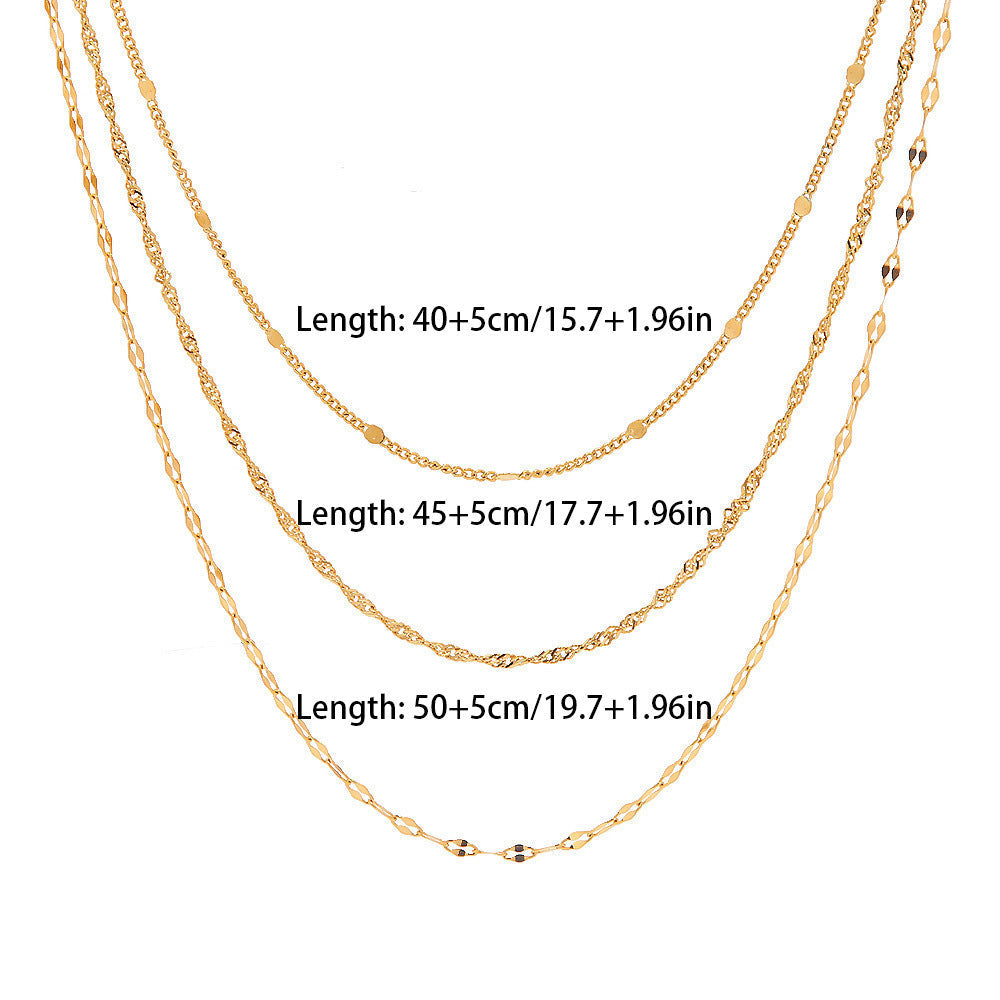 Multi-Layered Silver Chain Necklace Kalsten