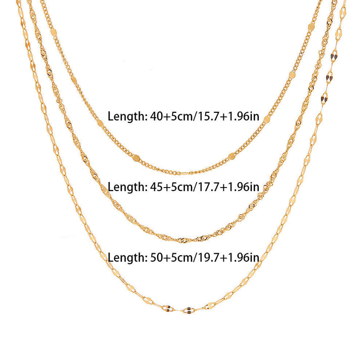 Multi-Layered Silver Chain Necklace Kalsten