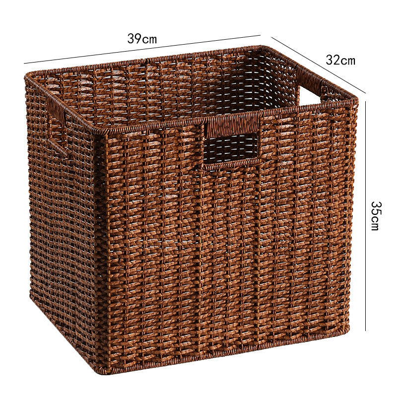 Large Woven Storage Bin with Ergonomic Cutout Handles Kalsten