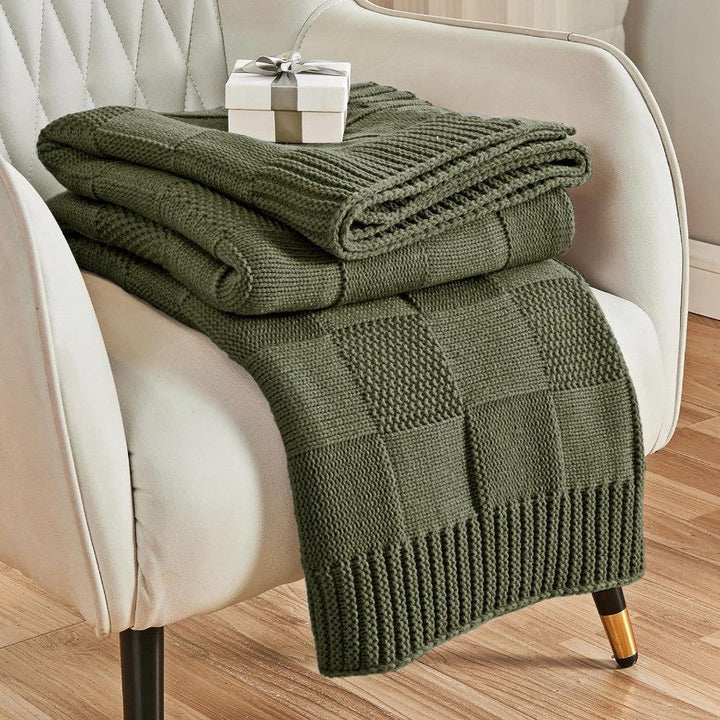 Textured Knit Throw Blanket Kalsten