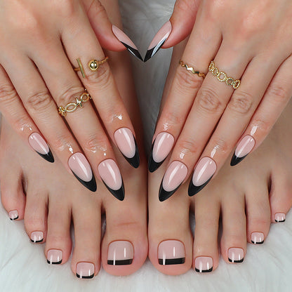 Stylish Press-On Nail Art Set with Elegant Design Acalora