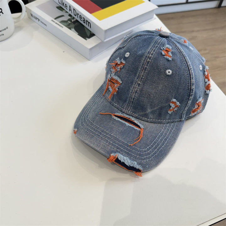 Women's Distressed Denim Baseball Cap Kalsten