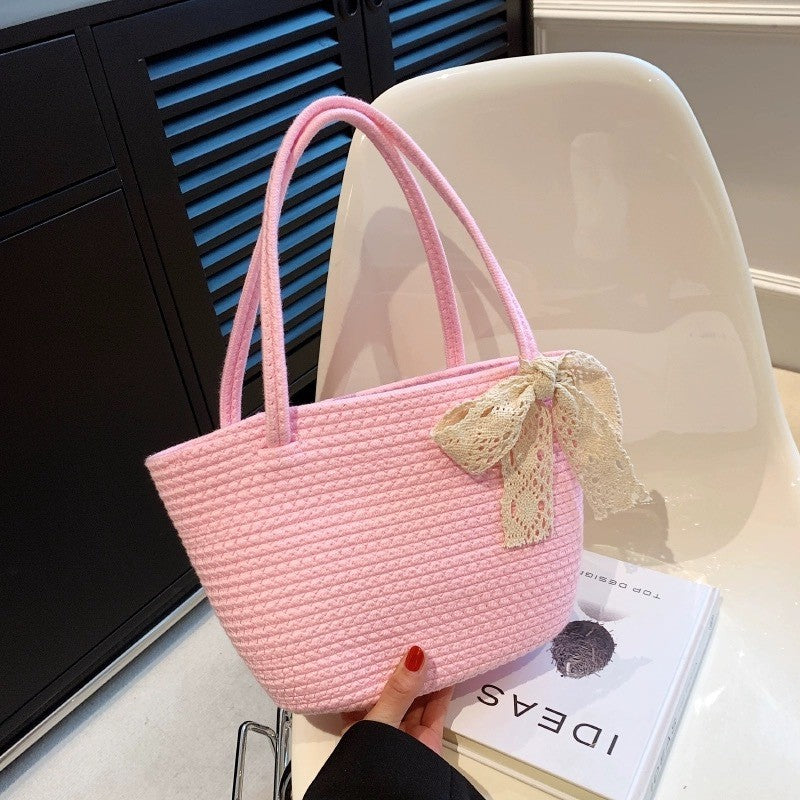 Women's handbag with decorative crochet tape Kalsten