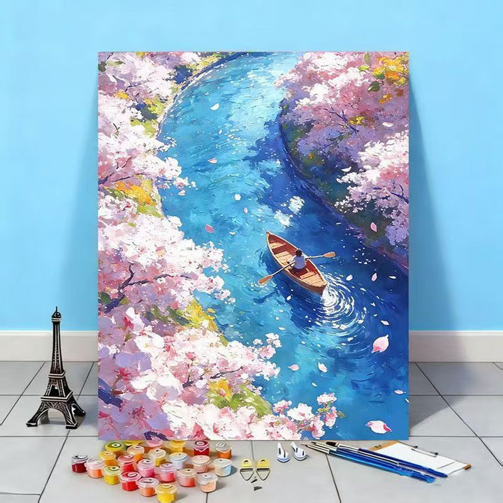 Scenic Cherry Blossom Landscape Painting Kit Kalsten