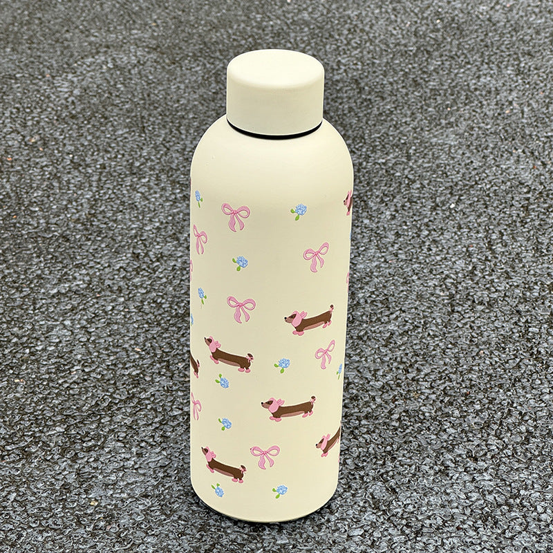Ladies insulated drinking bottle with floral design and hygienic closure system Kalsten