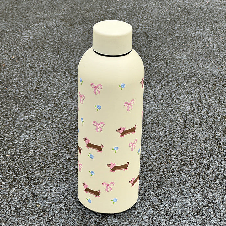 Ladies insulated drinking bottle with floral design and hygienic closure system Kalsten