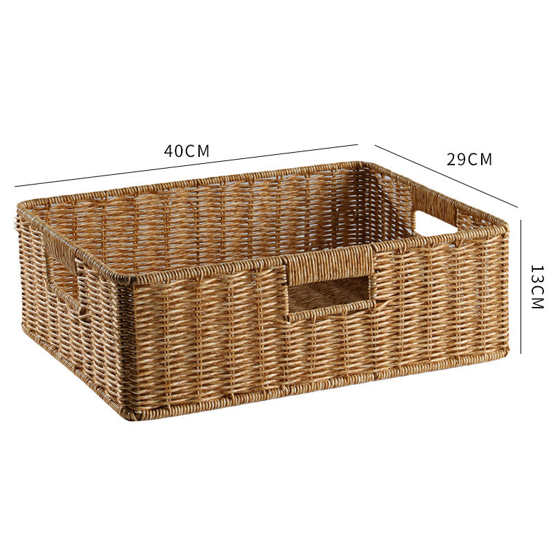 Handcrafted Large Rectangular Wicker Storage Basket Kalsten