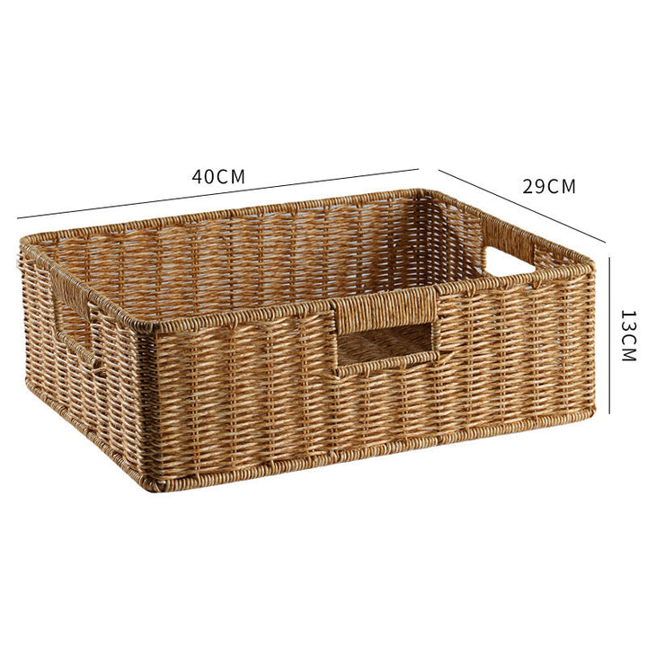 Handcrafted Large Rectangular Wicker Storage Basket Kalsten