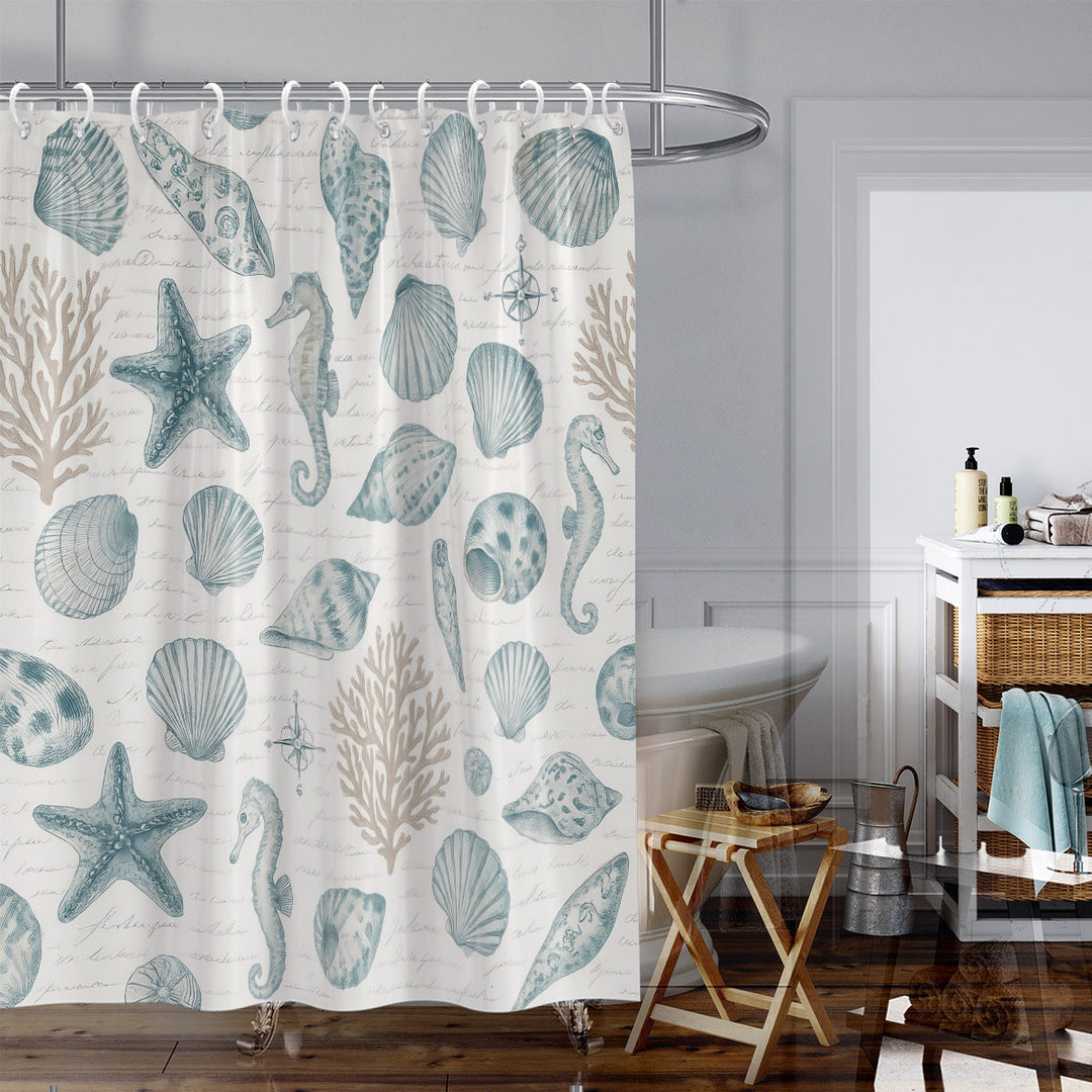 Coastal Marine-Inspired Shower Curtain Kalsten