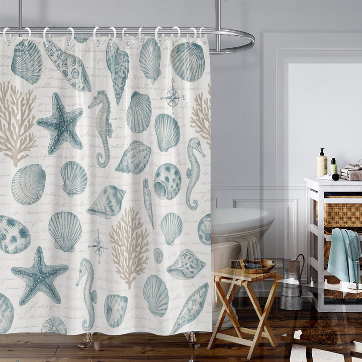 Coastal Marine-Inspired Shower Curtain Kalsten