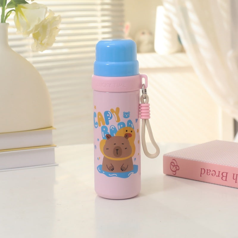 Ladies thermos bottle with animal motif and carrying strap Kalsten