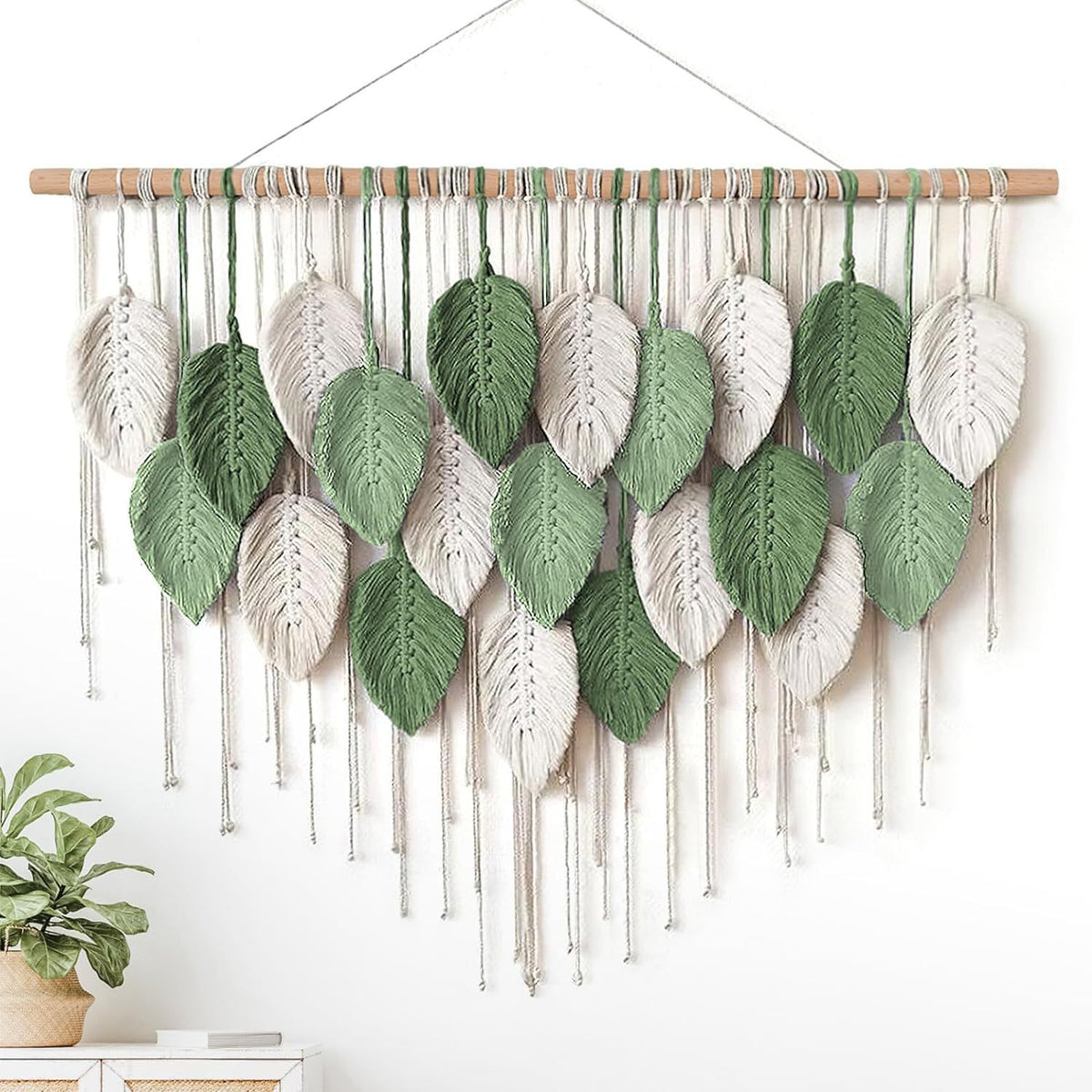 Macrame Leaf Wall Hanging Tapestry Acalora