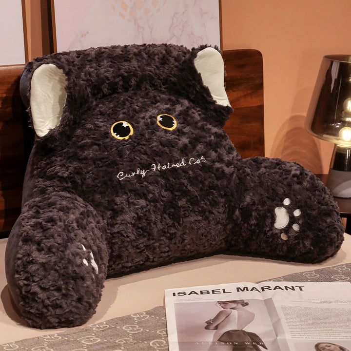 Plush back support cushion in cat design Kalsten