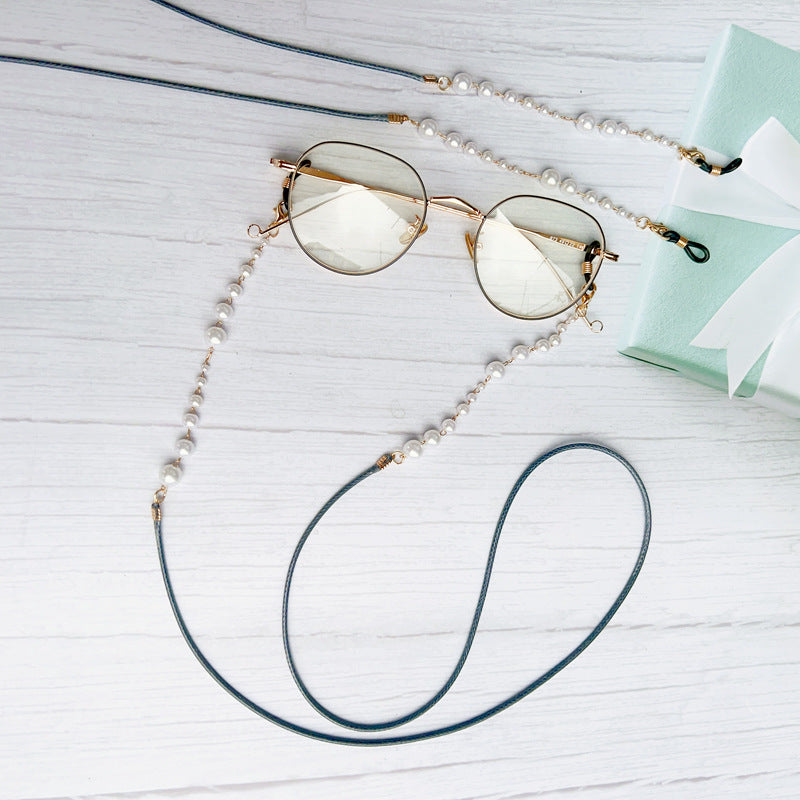 Pearl-Accented Eyewear Holder Chain Kalsten