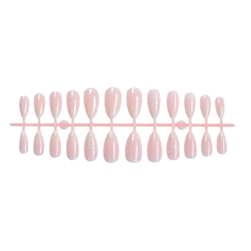 Elegant Press-On Nail Set with Floral Accent Design Acalora