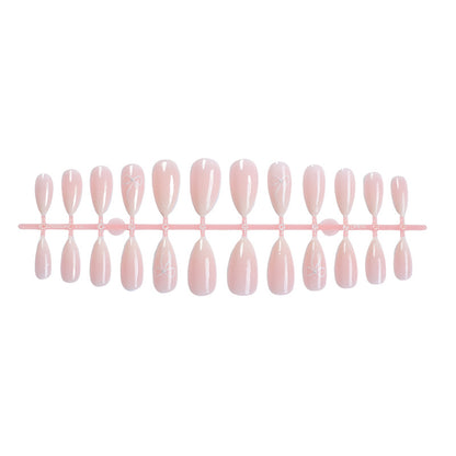 Elegant Press-On Nail Set with Floral Accent Design Acalora