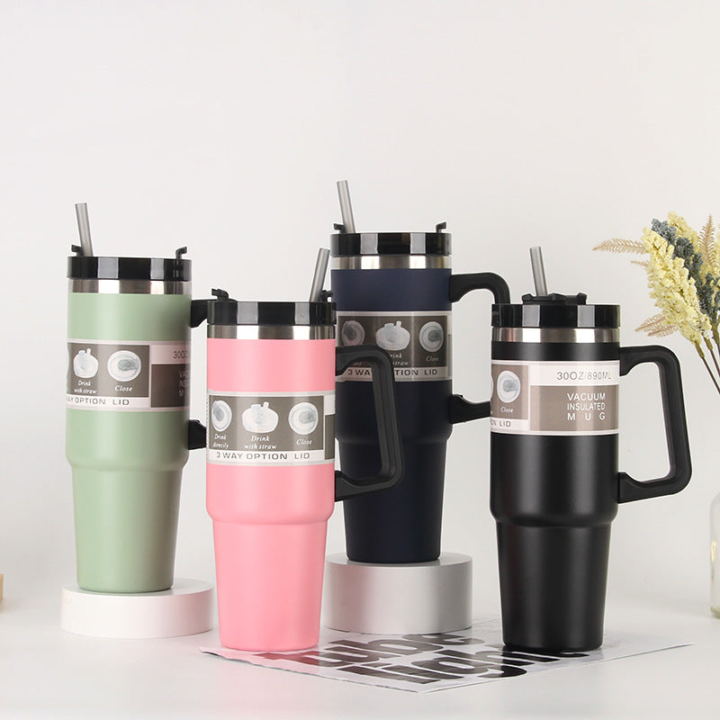Ladies Insulated Portable Drinking Cup with Straw Kalsten