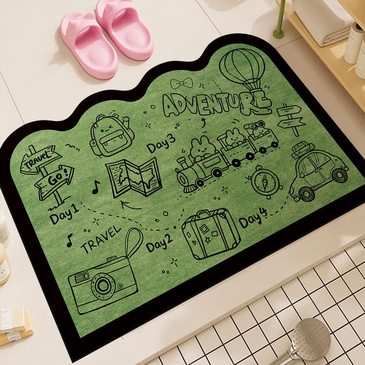 Playful Dog-Themed Decorative Bath Mat