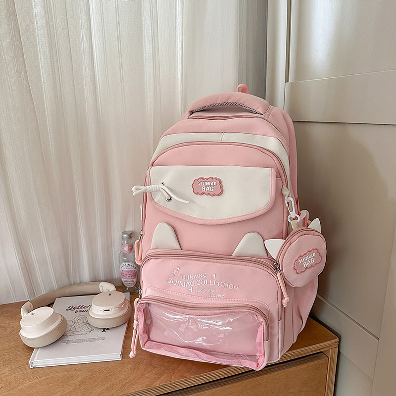 Playful Multi-Compartment School Backpack